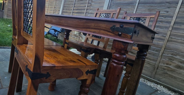 Solid wood table and chairs 