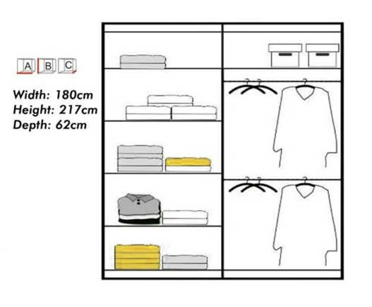 Brand New - Chicago Mirror Sliding Door Wardrobe - Grey - SAME/NEXT DAY DELIVERY