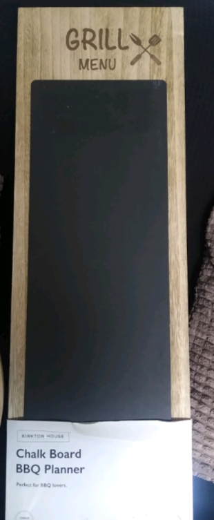 Drinks/breakfast tray & BBQ Planner chal board