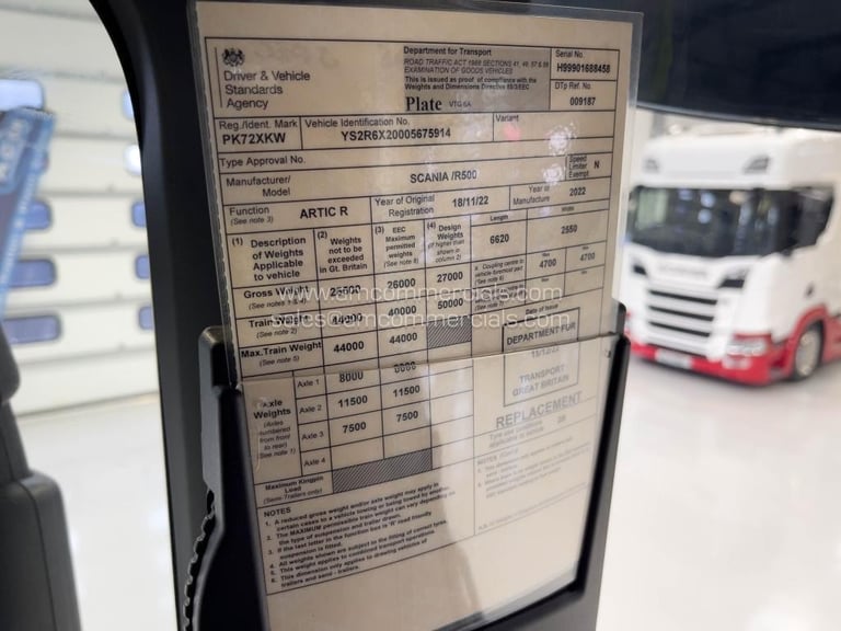 2022 (72) SCANIA R500 6X2 TAG HIGHLINE