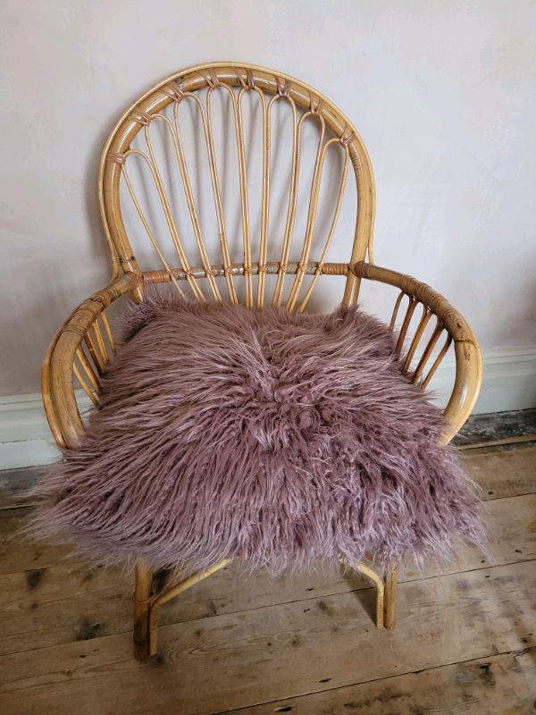 Mid Century Cane Bamboo Tiki Chair 