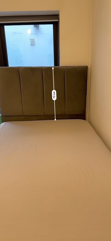 Small Double Velvet Ottoman Storage Bed with Orthopaedic Mattress – Grey, Excellent Condition