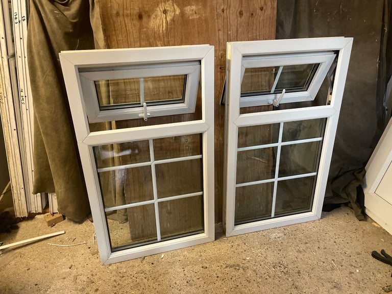 H 109 x W 63 cm - **1 LEFT** GEORGIAN UPVC DOUBLE GLAZED WINDOW - (REF: SJ457)