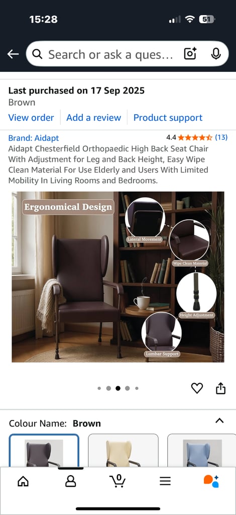 brand new boxed orthopaedic chest chestfield wingback 