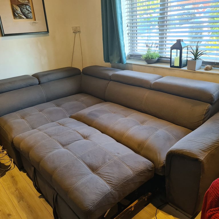 image for Italian style corner sofa with storage foot stool and sofa foot stool 