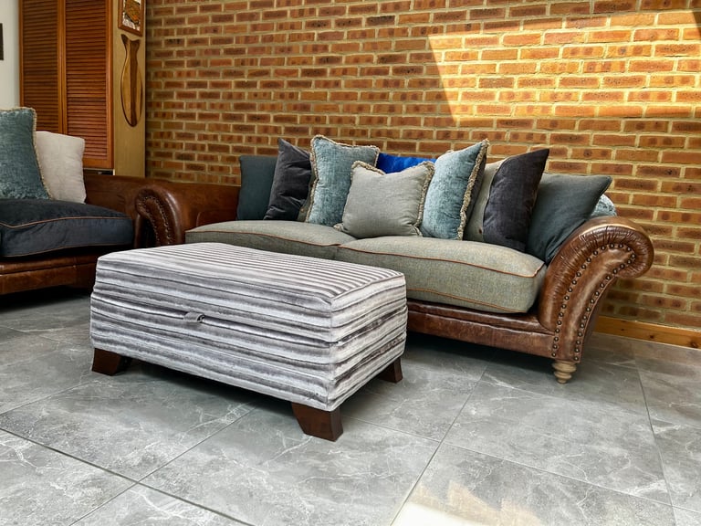 Tetrad Northwood Leather Sofa and Footstool Set ( delivery ) 