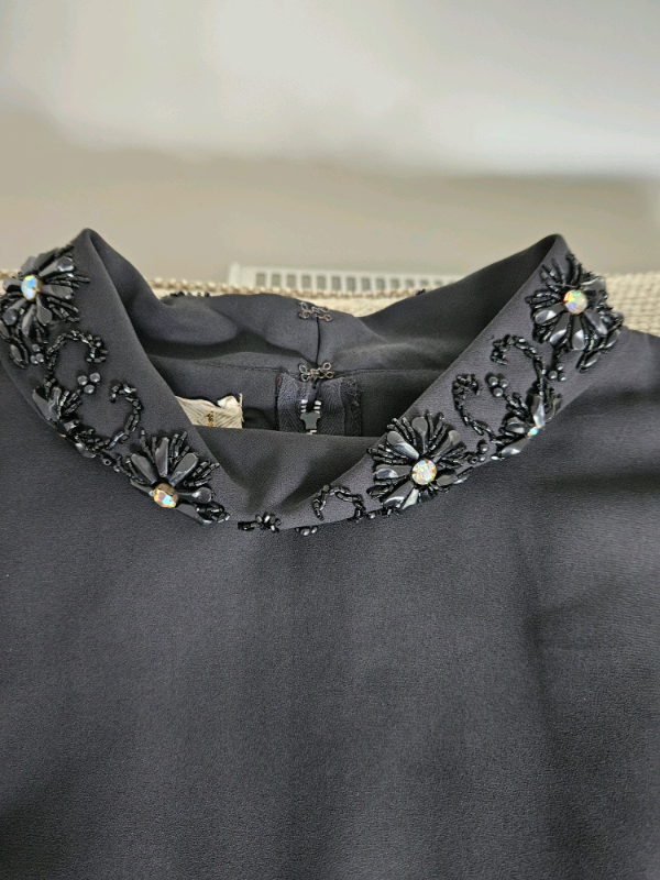 Vintage black dress by global, size 12