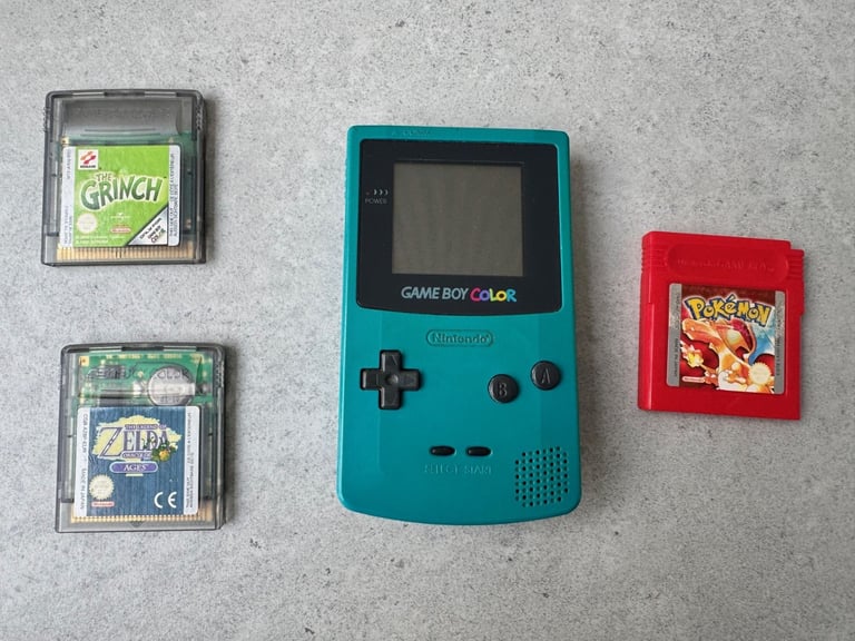 image for Nintendo Game Boy Color Handheld System Teal Green - Fully working pokemon fire red Zelda