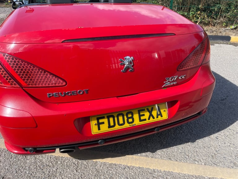 PEUGEOT 307 CC 1.6 ALLURE CONVERTIBLE 08 REG RED MOT MARCH 16TH 2026 SERVICE HISTORY LOW INSURANCE