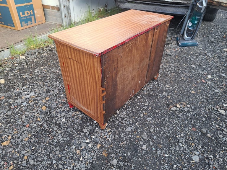 long 3 drawer brown wood drawers
