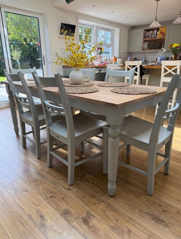 NEPTUNE 'Suffolk' Extendable Solid Oak Dining Table & 6 Dining Chairs (150cm-230cm Length) 