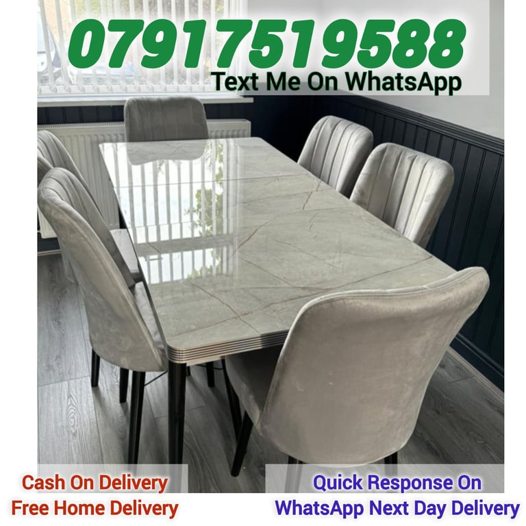 image for New Dining Table - 4/6 chairs Available