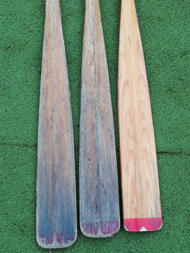 X3 Vintage Wooden Oars / Paddles 