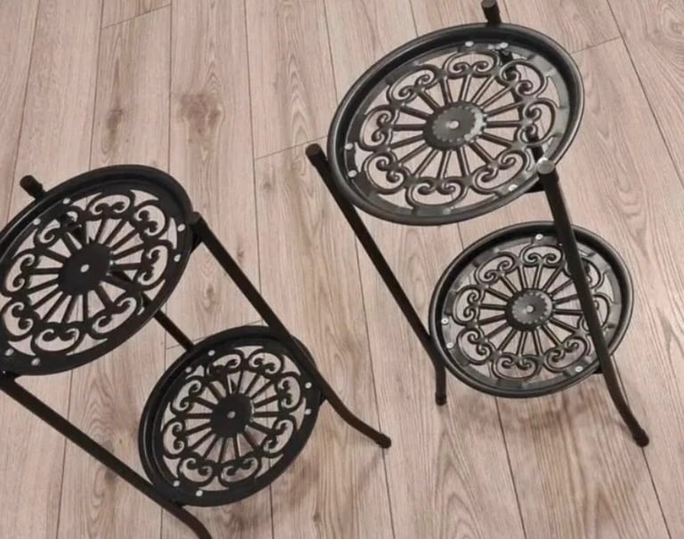 image for 2 Tier Metal Flower Pot Holder Plant stand