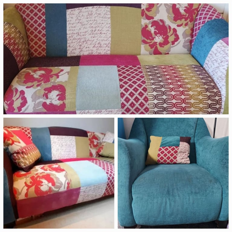 image for Dfs patchwork sofa 3+3+1