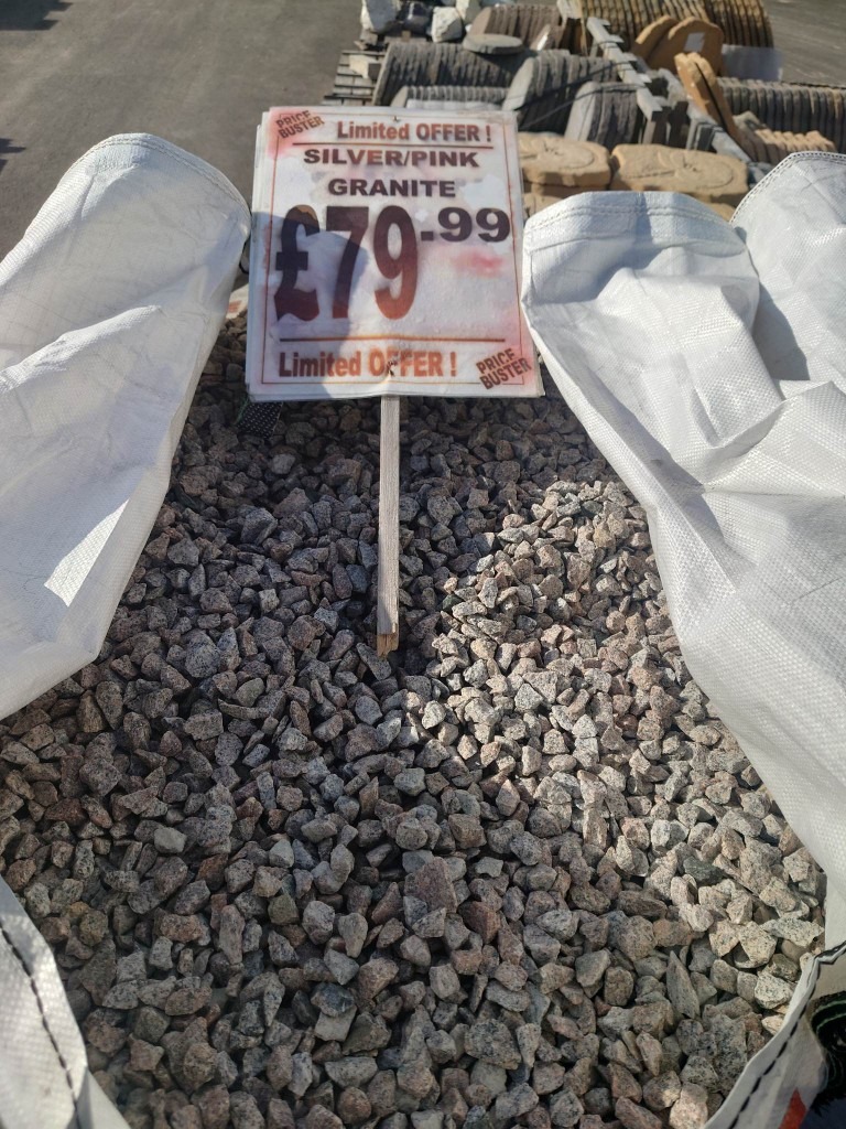 Silver/Granite garden chips special offer £79.99 per bulk bag in