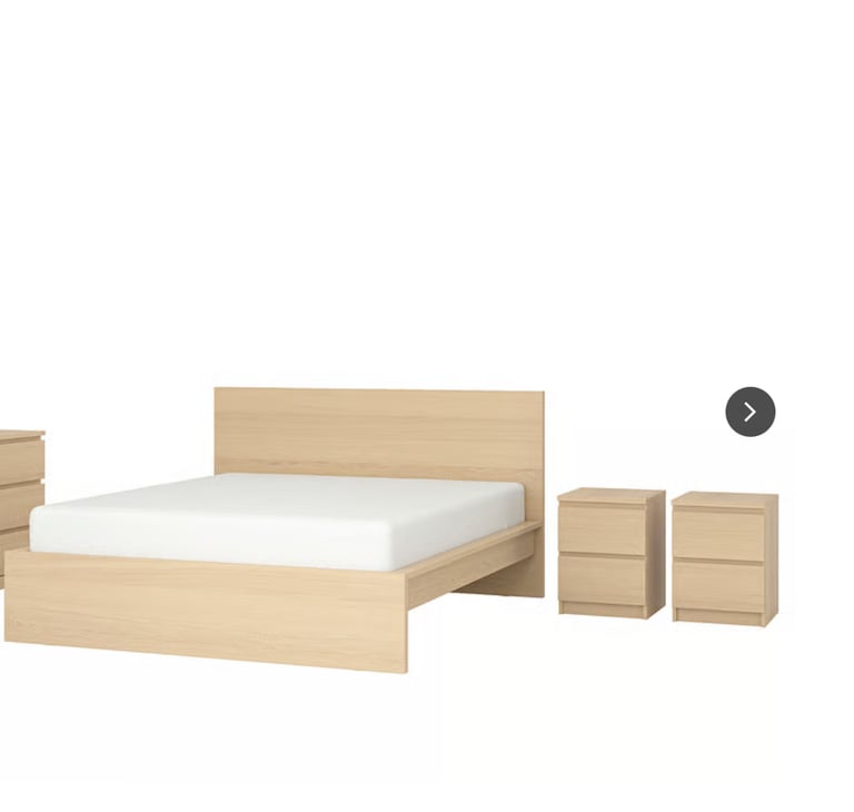 image for Bed and 2 bedside tables MALM Ikea . 