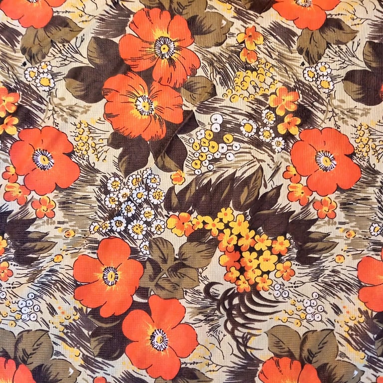 1970s Folding/Camp Bed - Stunning floral pattern design