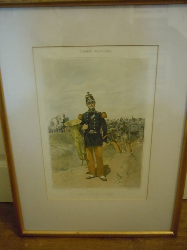 image for Antique Military Army Tuba Musician Print
