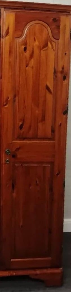 image for Solid pine lockable wardrobe (can deliver)