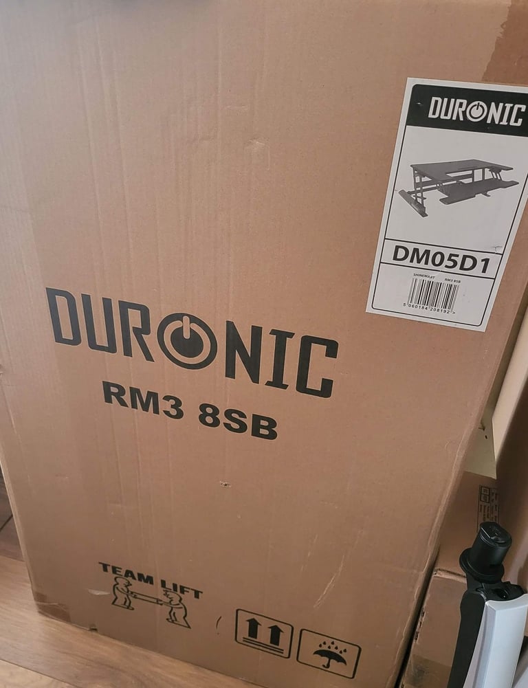 Duronic Sit Stand Desk Table DM05D1 Office Workstation PC Computer Screen Keyboard Laptop Riser