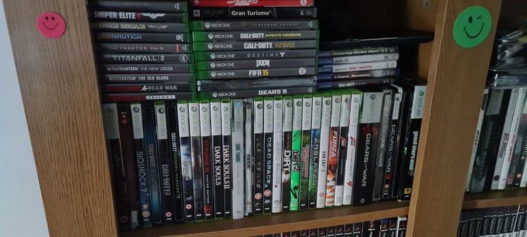 Games and consoles for sale.
