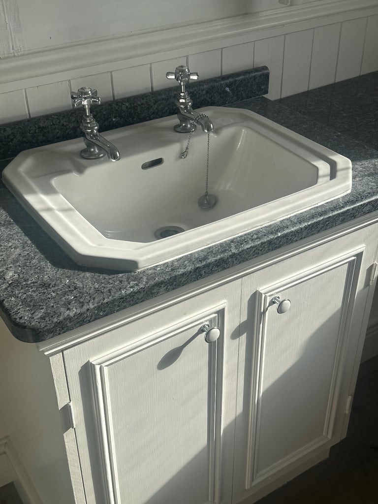 Bathroom Vanity Unit with Sink, Taps & Storage – 74cm