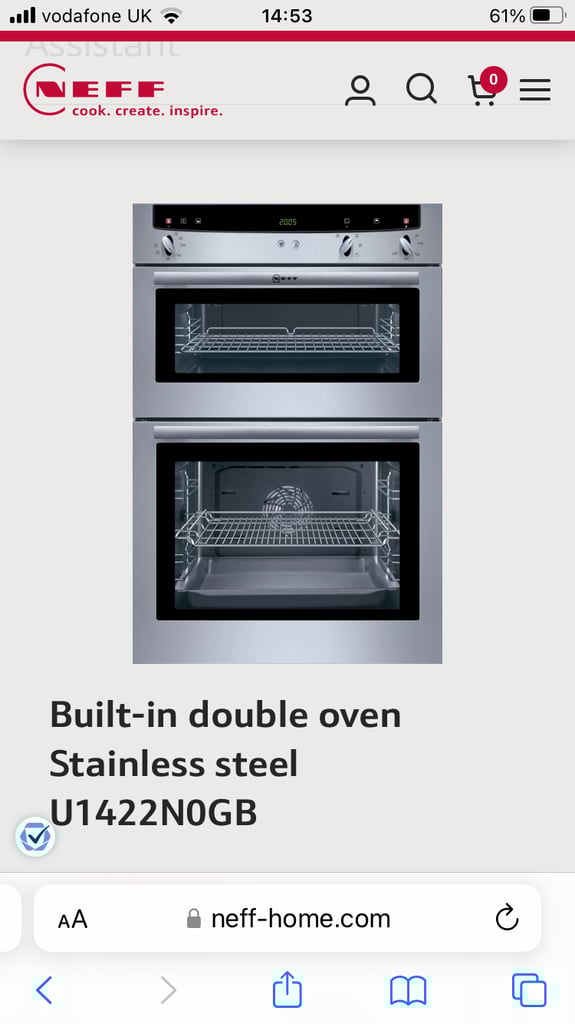 NEFF Double Oven Grill RRP£800 