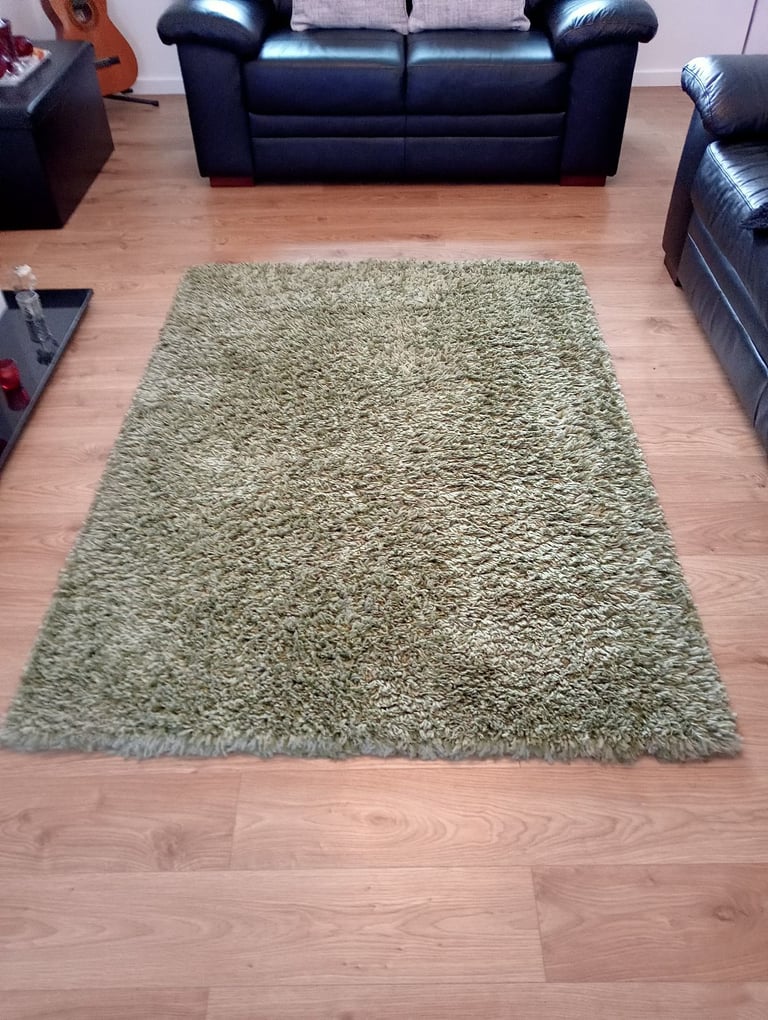 Dunelm green shaggy rug