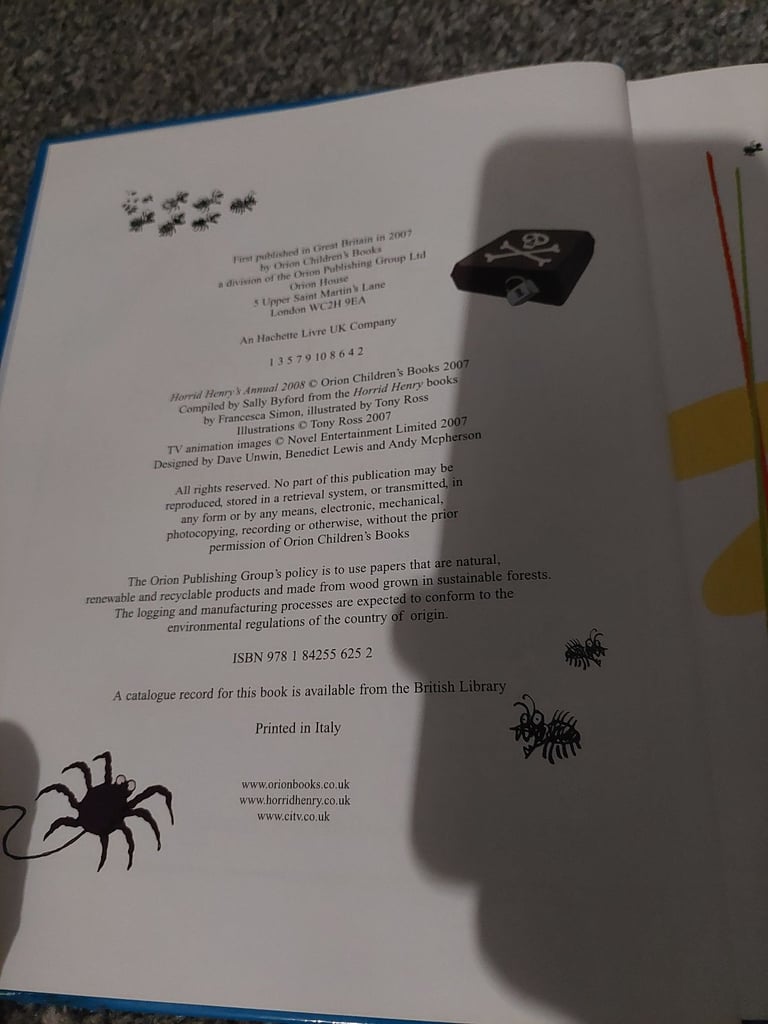 Horrid Henry's 2008 annual book