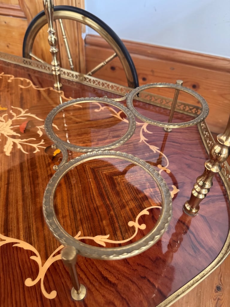 Vintage Italian Bar Cart Drinks Trolley