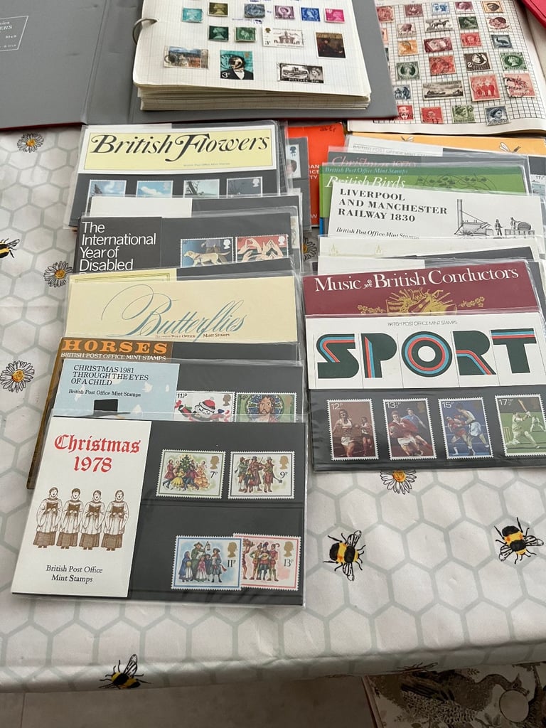 image for Stamp Collection - World and Great Britain albums together with UK mint stamps