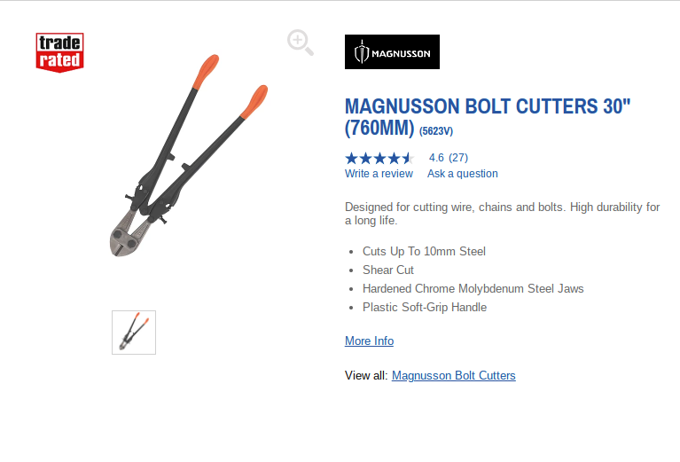 Bolt cutters for Sale in England | Gumtree