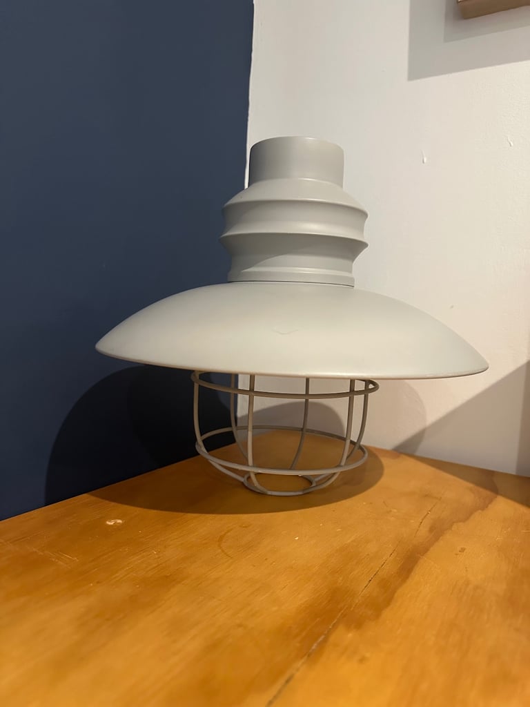 Grey metal pendant ceiling light shade 