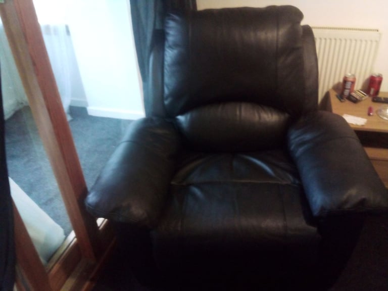 image for real black leather recliner chair manual swap why