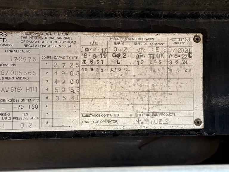 2017 SCANIA P320 20,000 LITRE FUEL TANKER 