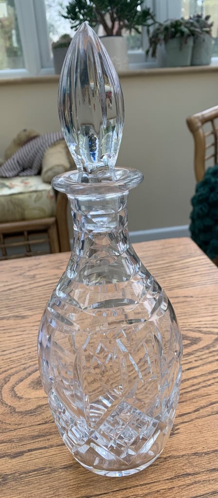 Vintage Royal Doulton Crystal Decanter with Stopper Juno Design
