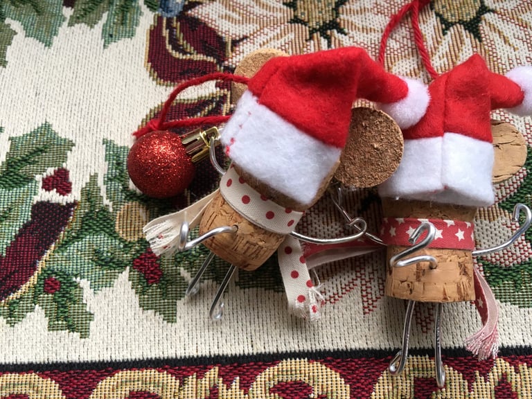 Christmas Tree Decorations Rustic Upcycled Cork Mice Stocking Fillers Table Favours A