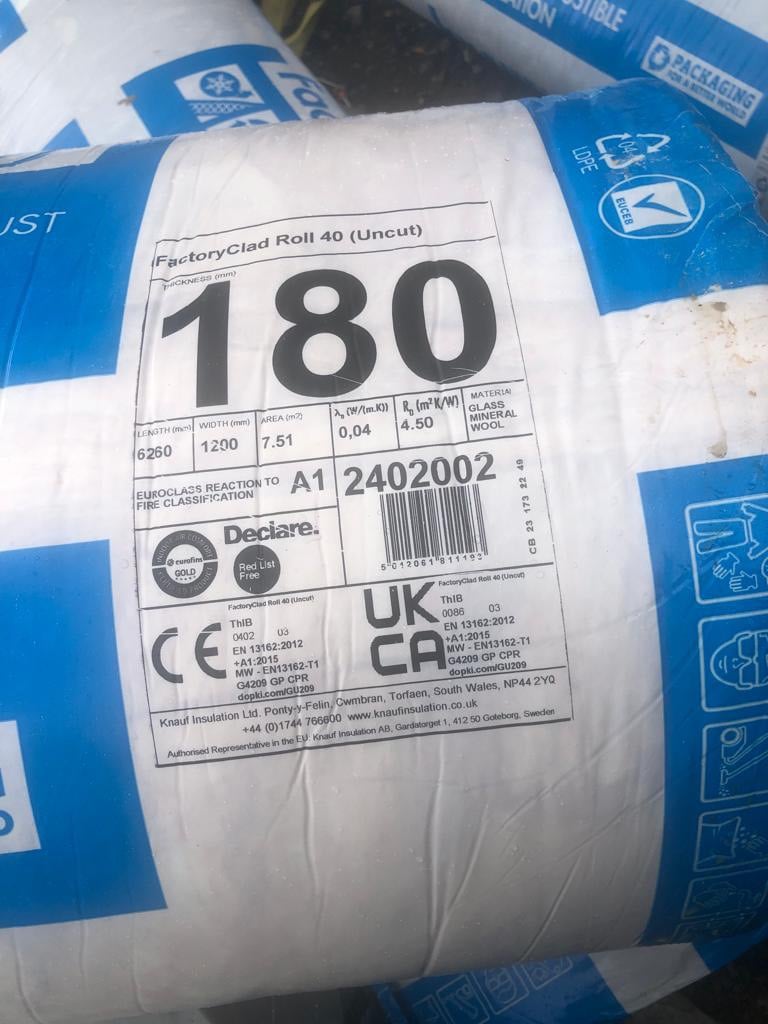 image for 180 mm insulation rolls 7.5m2 coverage 