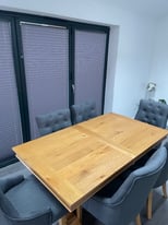Solid wood extendable dining table & 6 chairs