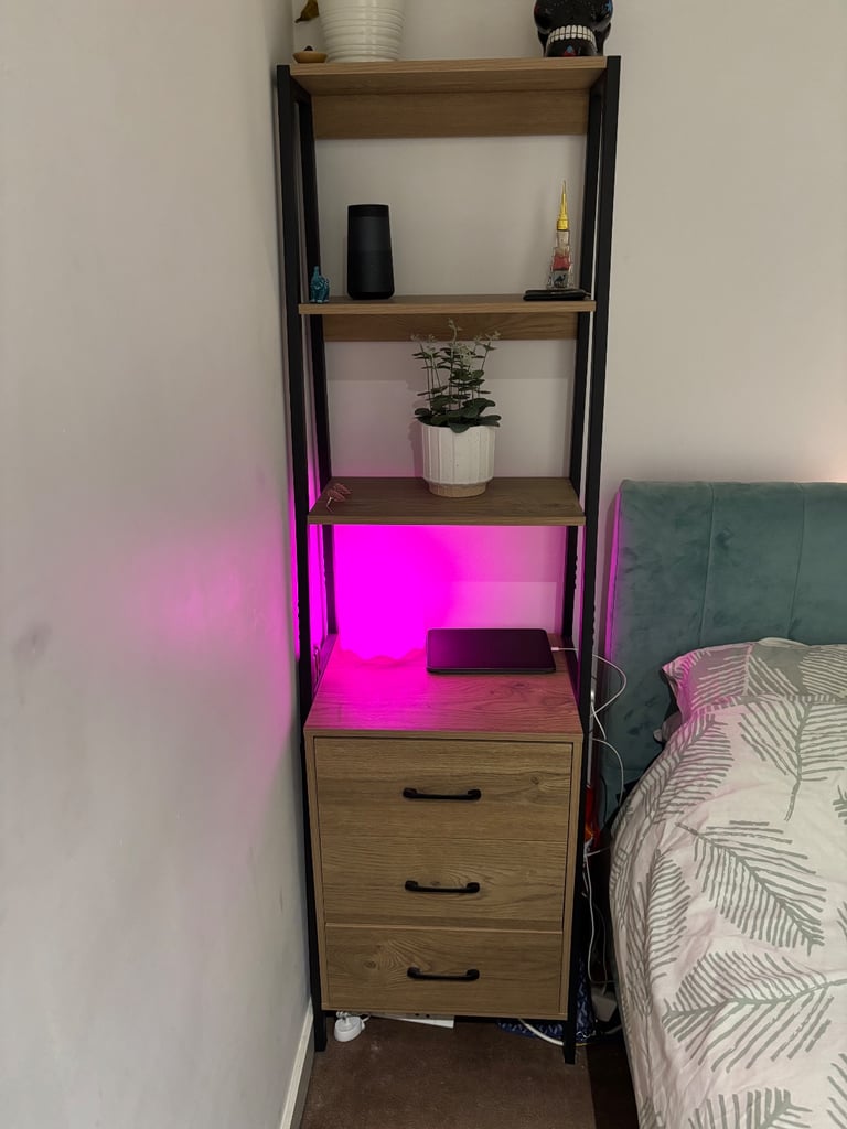 Tall Bookshelf Shelves with Drawers Storage