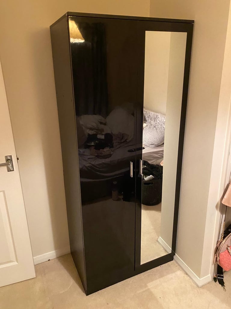 image for 02 Door Wardrobe & Chest of Drawers with side Table (Free Delivery)