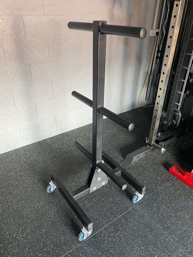 image for Commercial Olympic bumper plate weight trolley on wheels.