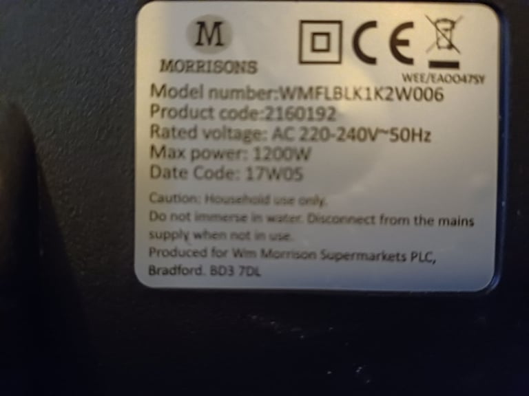 £5 M-MORRISONS mini vacuum cleaner £5