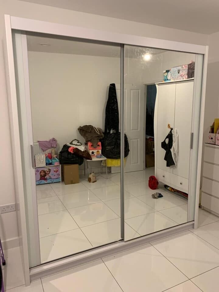 2 DOOR SLIDING WARDROBE WITH FULL MIRROR ' 3 DOOR WARDROBE 250 CM WIDE