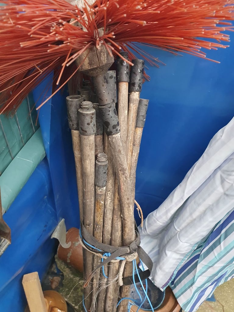 image for Vintage Wooden Chimney Sweeps Brush Kit