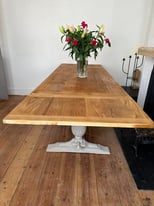 Extending Old Charm Rustic Oak Refectory Dining Table refurbished 