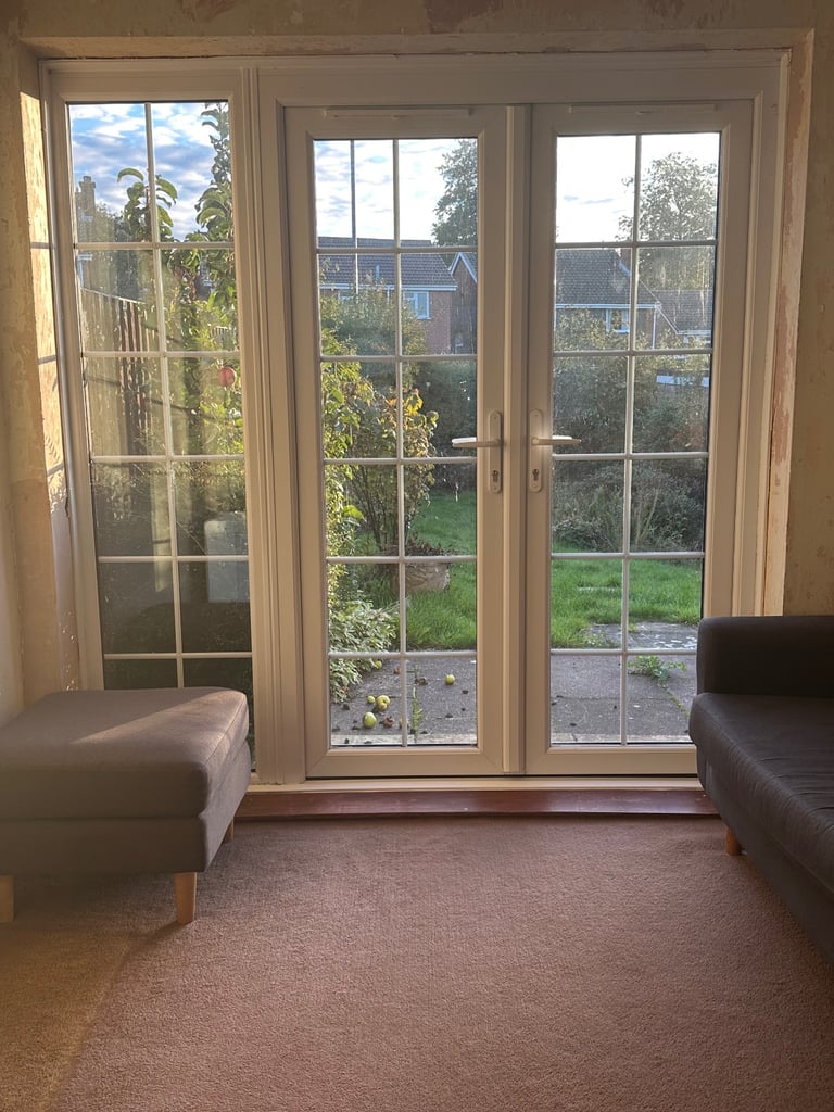 image for White uPVC French Patio door with side panel