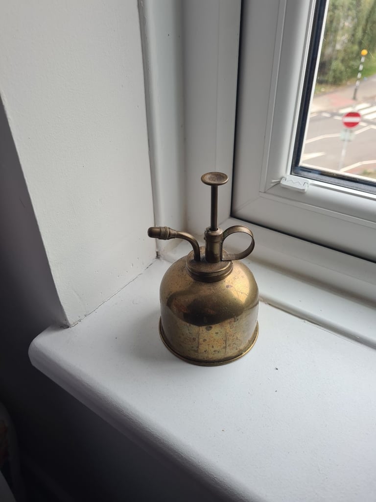 Brass candle holder and plant spray (with candles)