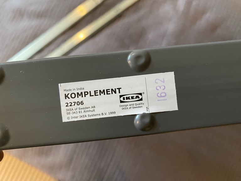 KOMPLEMENT Pull-out trouser hanger for PAX, grey, 50x58 cm